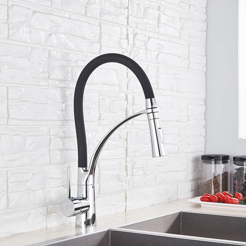 black kitchen vessel sink waterfall faucet INART