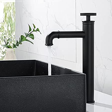 InArt Single-Handle Vessel Sink Faucet in Black Matte
