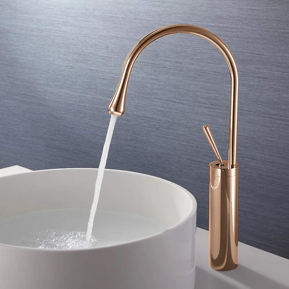 InArt Single-Handle Vessel Sink Faucet in Rose Gold - InArt-Studio-USA
