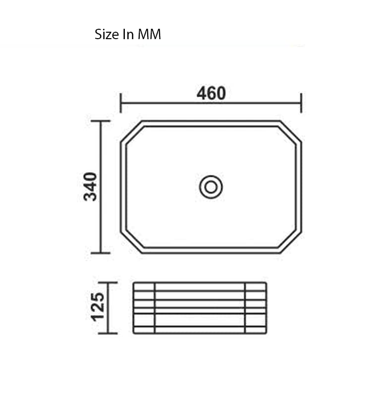 InArt ceramic vessel sink, rectangular matte black and gold tabletop wash basin 18x13.5x5