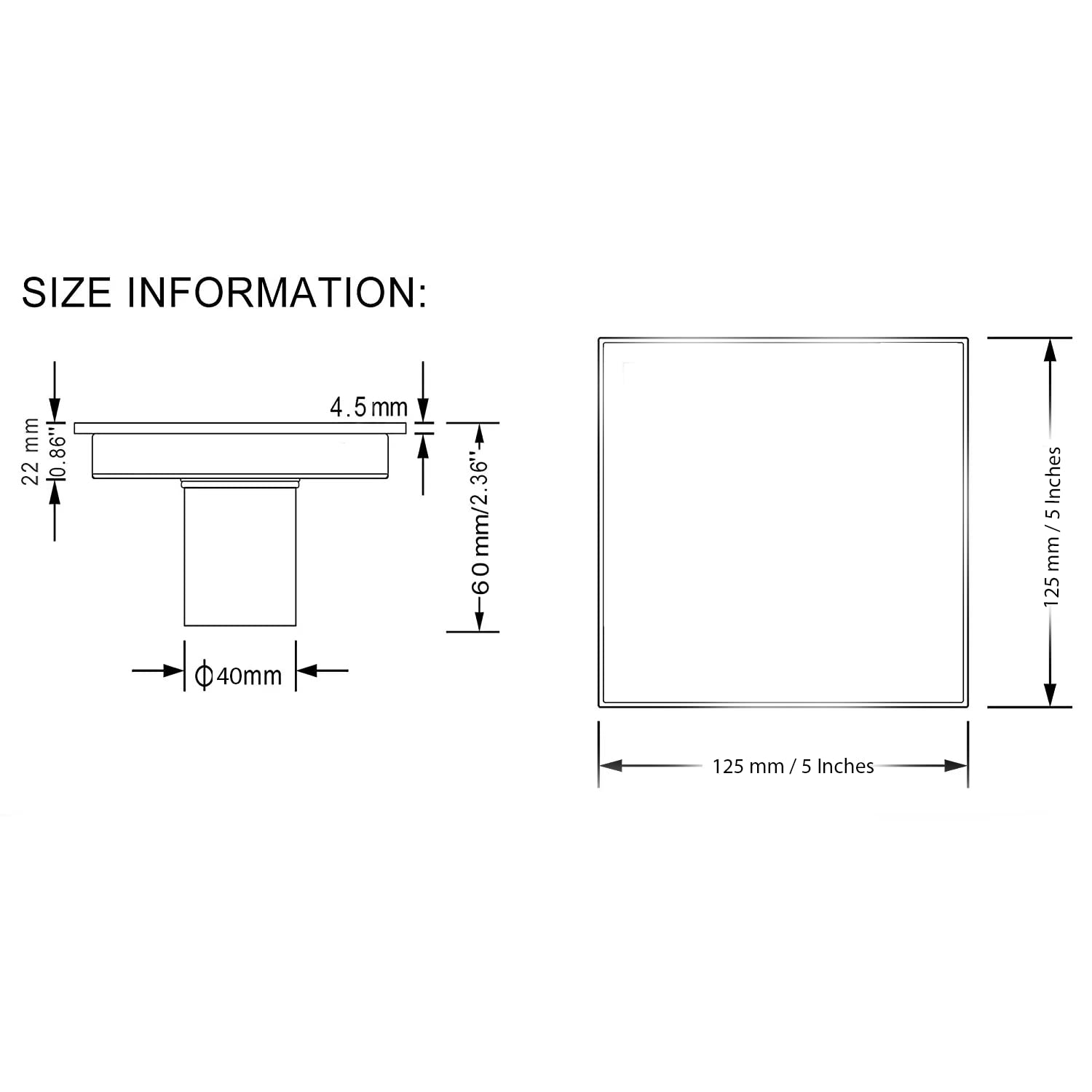 InArt Antique bronze / antique brass look (listing also references black variant naming: "Black 3") Brass Square drain view 3