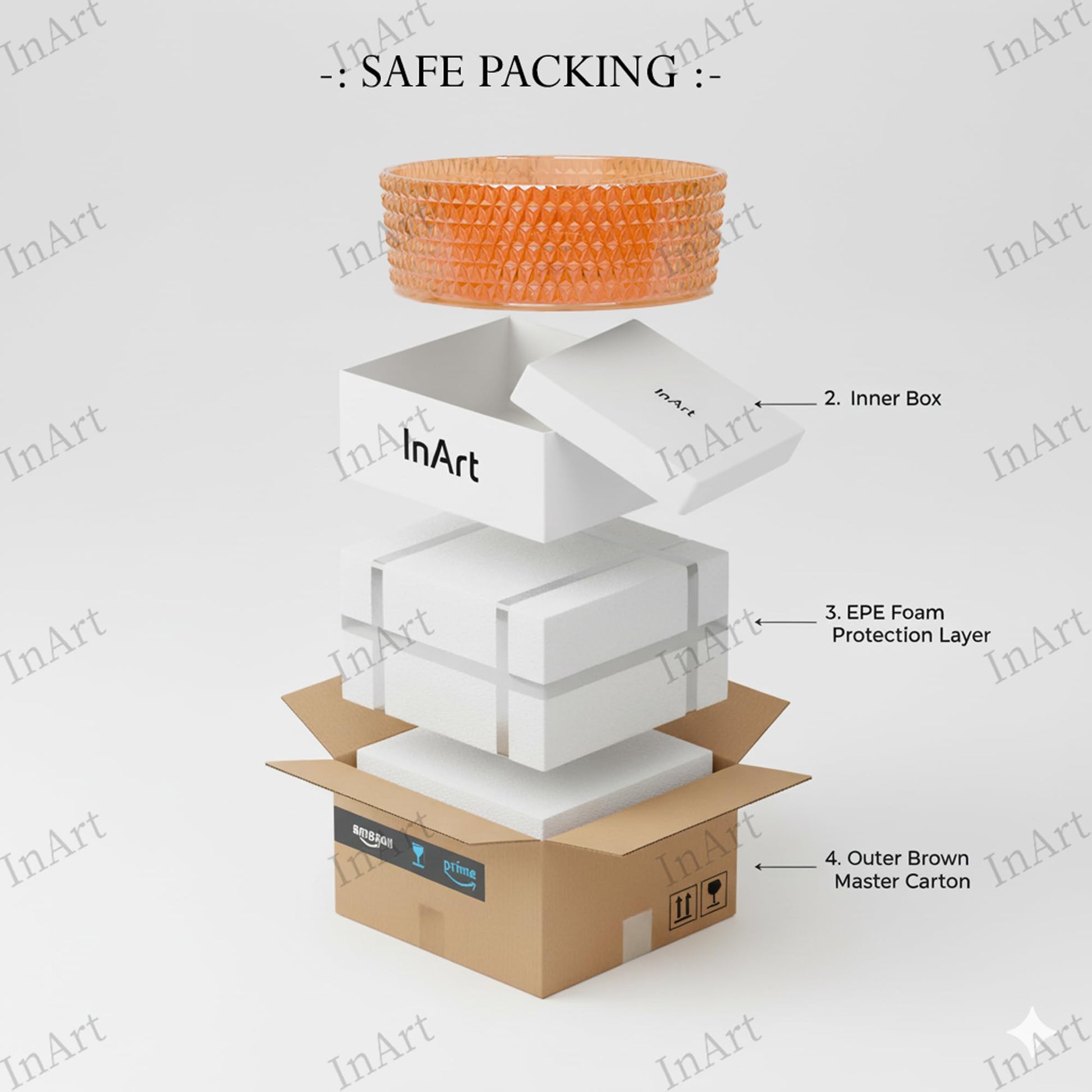 Side profile of amber glass round vessel sink highlighting 4.7-inch height and textured exterior