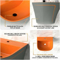Wall mounted sink glazed ceramic rectangular basin showing single-hole faucet deck and overflow opening top view