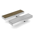 InArt 304 stainless steel tile insert linear shower drain 12x4 brushed reversible cover top view