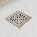 Square stainless steel shower drain cover, brushed 304 stainless slotted grate, 5.9 inch