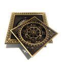 Square shower drain grate brass in antique finish, floor-mounted drain cover for tile installation