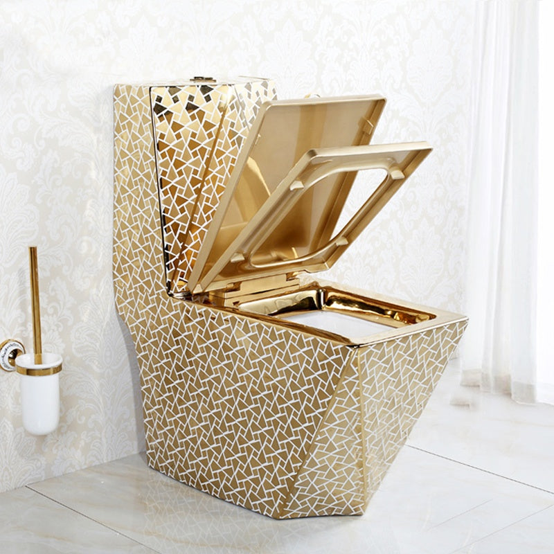 one piece toilets in gold color
