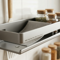 InArt No-Drill Wall-Mounted Spice Rack & Condiment Shelf close-up material detail for a U.S. ecommerce listing. Product type: general home product. Visible variant shown: Color: Gray 60cm.