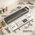 InArt No-Drill Wall-Mounted Spice Rack & Condiment Shelf what's in the box for a U.S. ecommerce listing. Product type: general home product. Visible variant shown: Color: Gray 60cm.