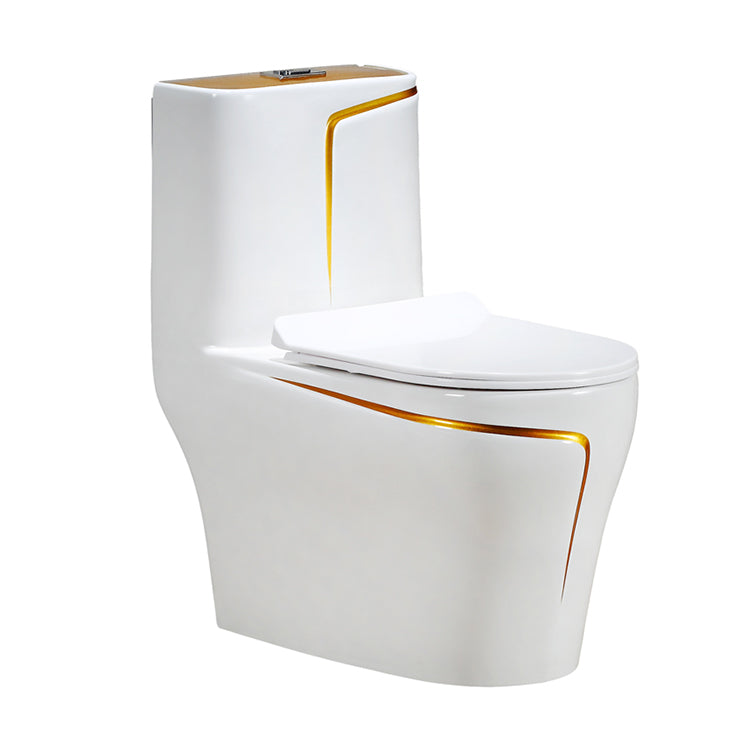 InArt Dual-Flush Siphon Flushing Elongated One-Piece Toilet (Seat Incl