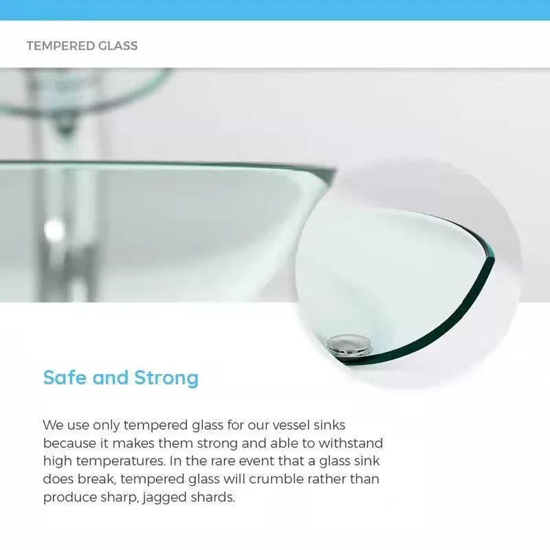 InArt 14" Vessel Transparent Diamond Shaped Crystal Glass Bathroom Wash Sink in Gold - InArt-Studio-USA