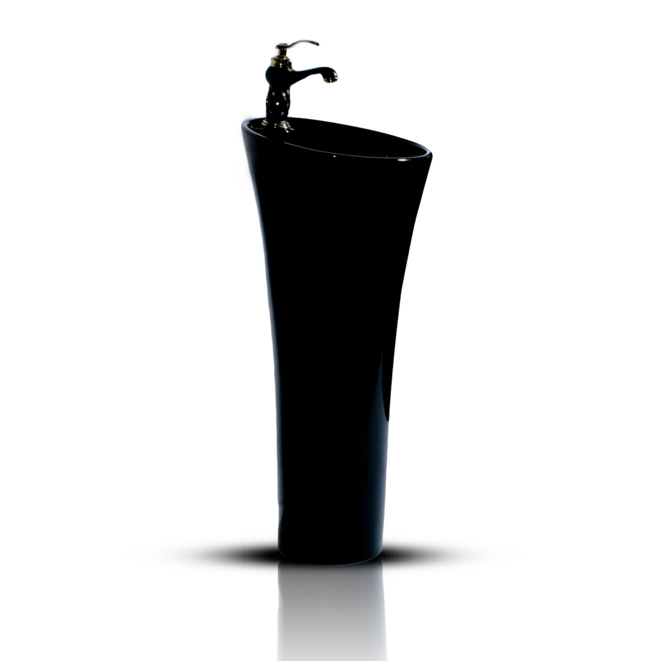 InArt Basin Pedestal Sink - Bathroom Standing Sink Black 40x40 CM - InArt-Studio-USA