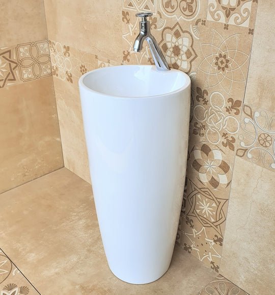 InArt Basin Pedestal Sink - Standing Bathroom Sink White 38x38 CM - InArt-Studio-USA