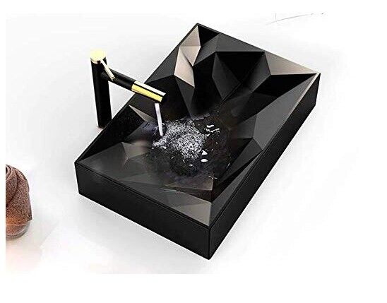 InArt Ceramic Above Counter Top Porcelain Vessel Sink Bowl For Lavatory 56 x 36 x 12 CM Black Matt - InArt-Studio-USA