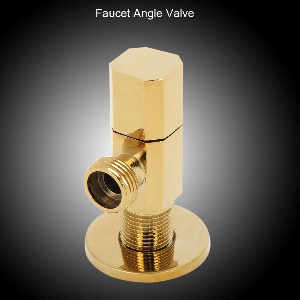 InArt Golden Color Brass 1 Pcs Brass Angle Shut Off Valve 1/2" Toilet Water Stop Valve - InArt-Studio-USA