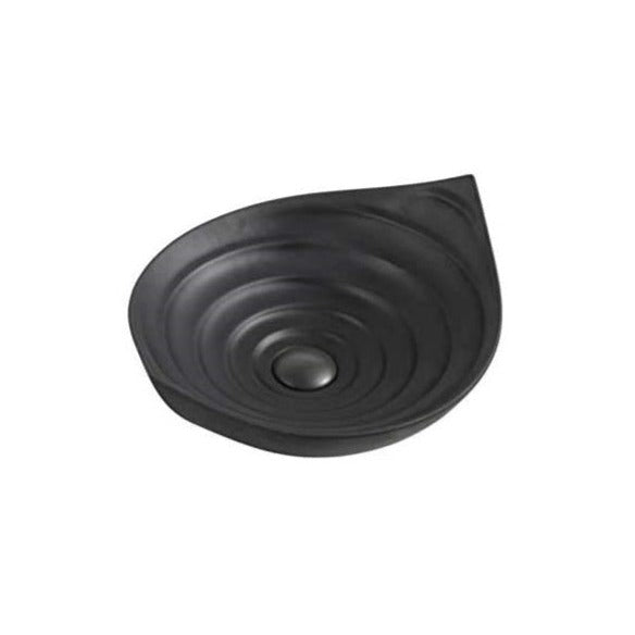 InArt Leaf Bathroom Ceramic Vessel Sink Art Basin in Black Matte Color - InArt-Studio-USA