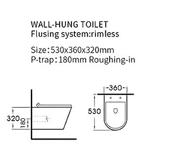 InArt Luxury Elongated Wall-Mount Toilet Rimless Flushing Ceramic - Seat Included in Gold Color - InArt-Studio-USA
