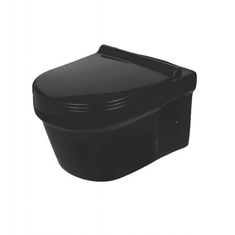 InArt Luxury Wall Mounted Black Toilet Rimless Flushing Ceramic - Seat Included - InArt-Studio-USA