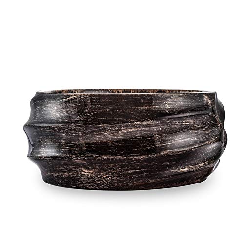 InArt Oval Bathroom Ceramic Vessel Sink Art Basin in Black Color - InArt-Studio-USA