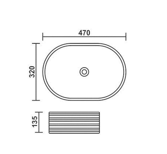 InArt Oval Bathroom Ceramic Vessel Sink Art Basin in Black Matte Color - InArt-Studio-USA