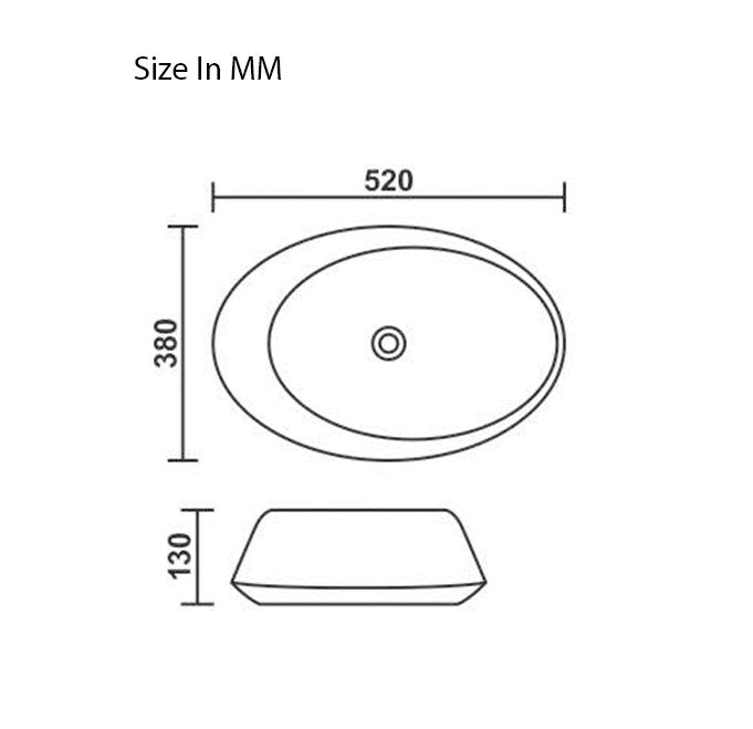 InArt Oval Bathroom Ceramic Vessel Sink Art Basin in Gold Black Color - InArt-Studio-USA