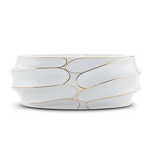 InArt Oval Bathroom Ceramic Vessel Sink Art Basin in Gold Color - InArt-Studio-USA