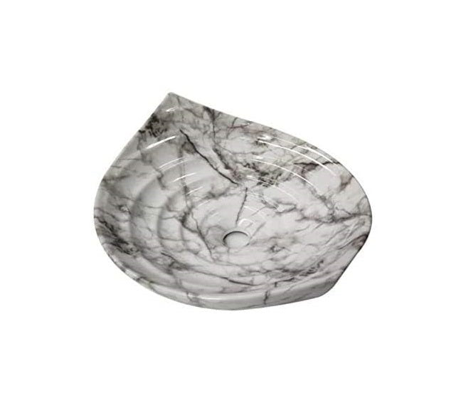 InArt Oval Bathroom Ceramic Vessel Sink Art Basin in Marble Color - InArt-Studio-USA