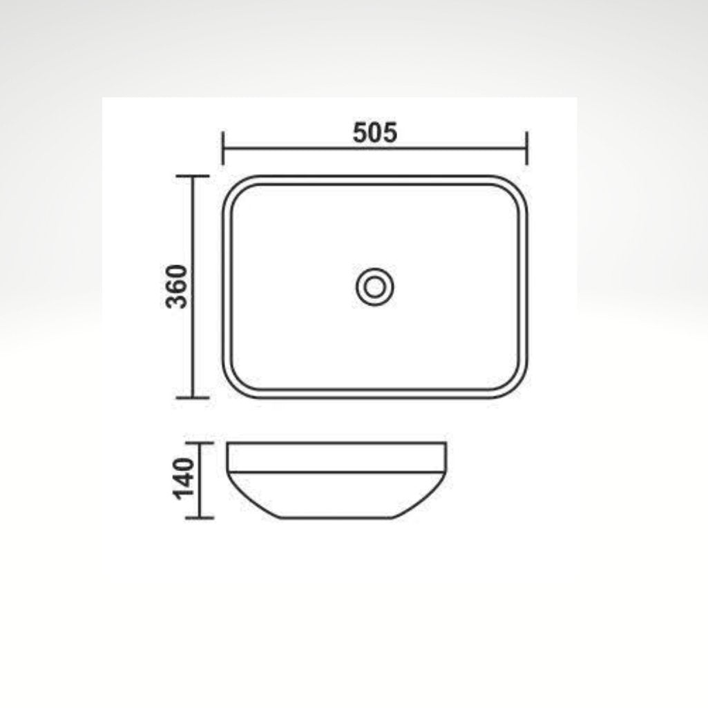 InArt Rectangle Bathroom Ceramic Vessel Sink Art Basin in Gold White Color - InArt-Studio-USA