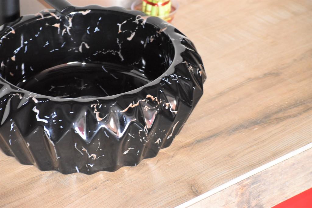 InArt Round Bathroom Ceramic Vessel Sink Art Basin in Black Color - InArt-Studio-USA