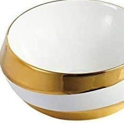 InArt Round Bathroom Ceramic Vessel Sink Art Basin in Gold Color - InArt-Studio-USA