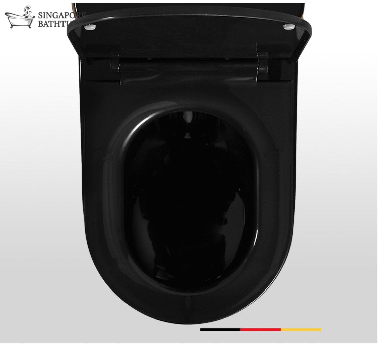 InArt Single-Flush Siphon Flushing Elongated One-Piece Toilet (Seat Included) Rough-In Size: 12 '' Black Gold - InArt-Studio-USA