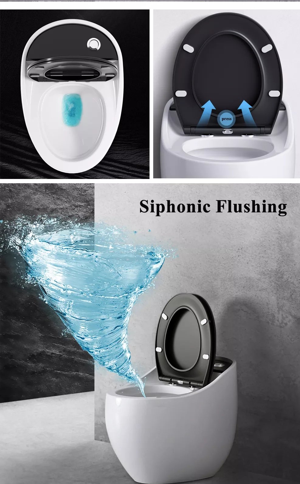 InArt Single-Flush Siphon Flushing Elongated One-Piece Toilet (Seat Included) Rough-In Size: 12 '' - InArt-Studio-USA