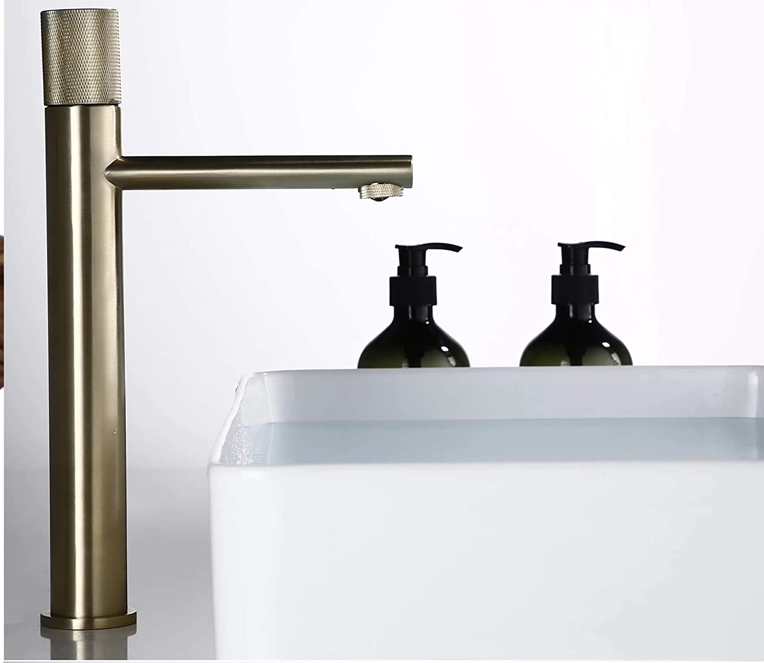 inart high arc gold color bathroom sink faucet