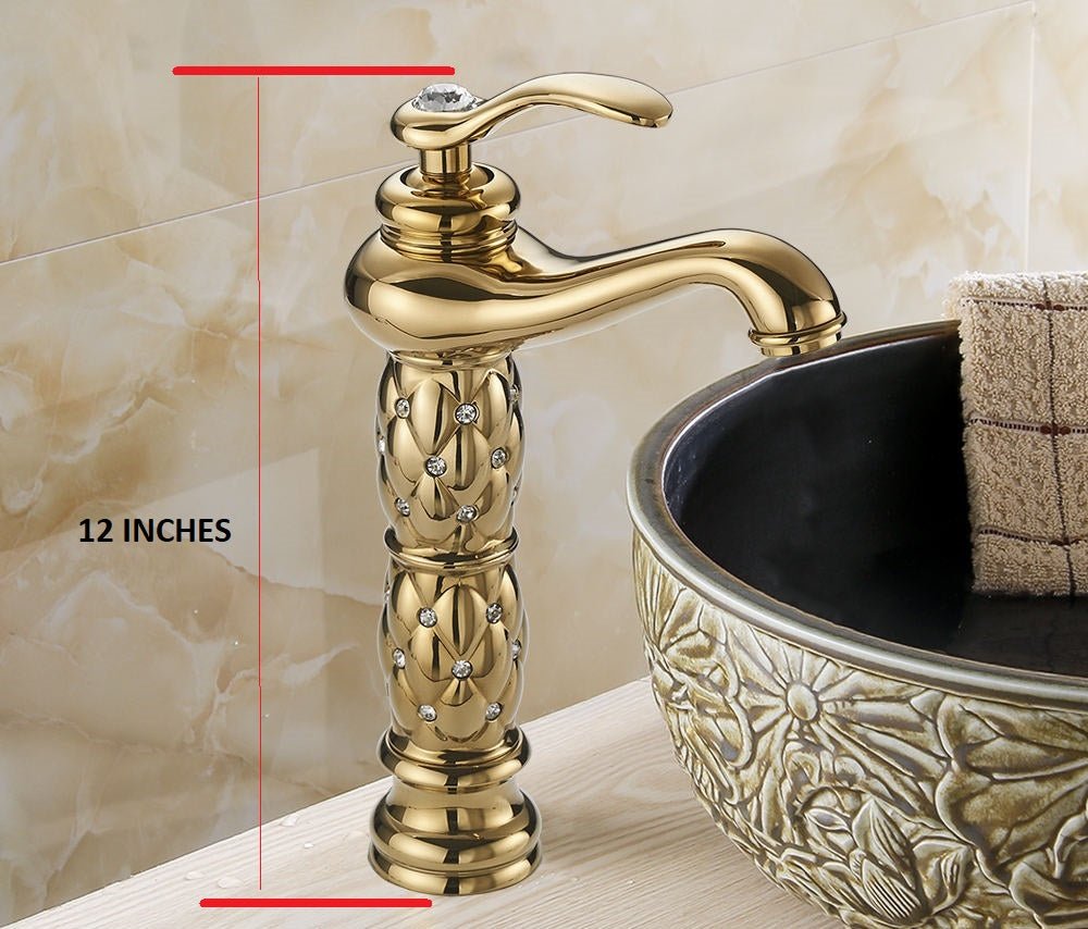 InArt Single-Handle Vessel Sink Faucet in Gold