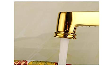 InArt Single-Handle Vessel Sink Faucet in Gold White