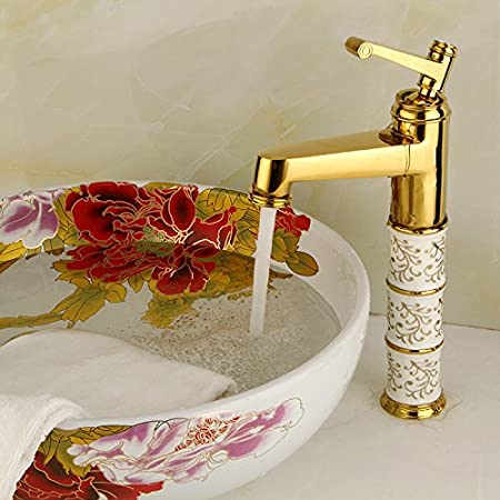 Robinet de lavabo vasque InArt à poignée unique en or blanc