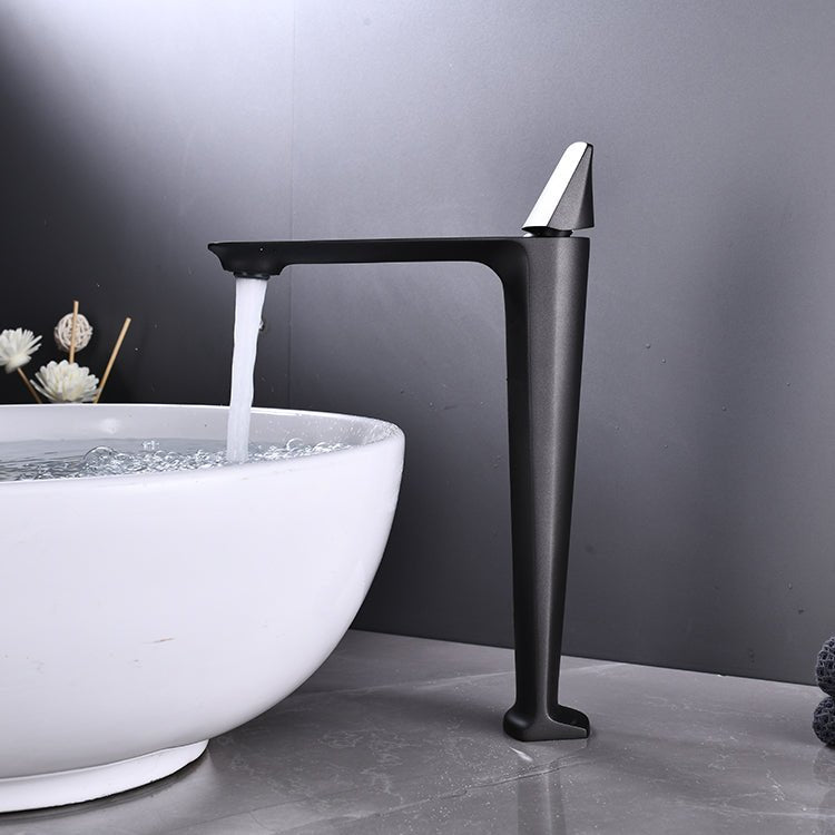 inart black matt high arc vessel sink tap