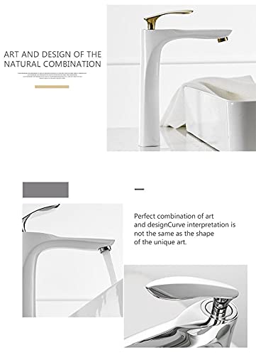 InArt Single-Handle Vessel Sink Faucet in White Gold