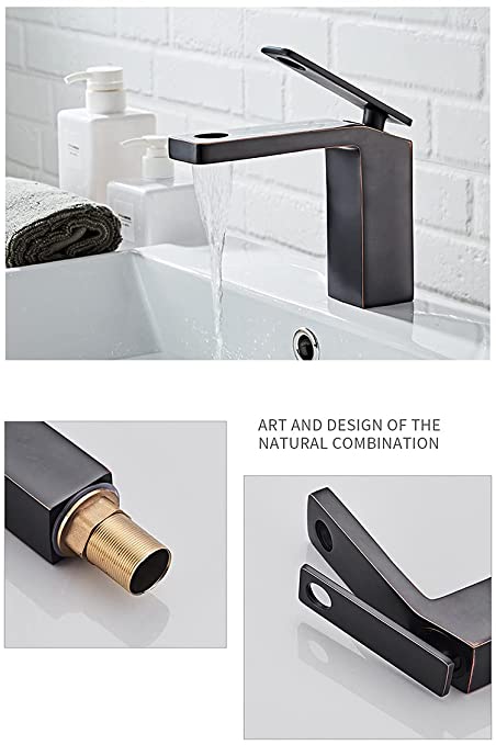 InArt Single Hole Single-Handle Bathroom Faucet in Black - InArt-Studio-USA