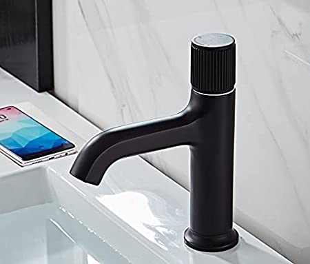 InArt Single Hole Single-Handle Bathroom Faucet in Black Matte - InArt-Studio-USA