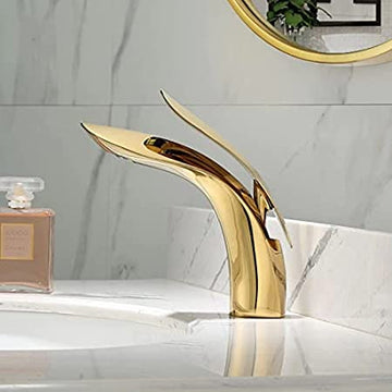 InArt Single Hole Single-Handle Bathroom Faucet in Gold - InArt-Studio-USA