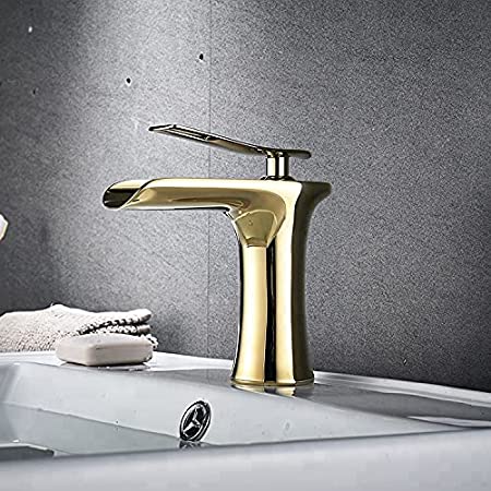 InArt Single Hole Single-Handle Bathroom Faucet in Gold - InArt-Studio-USA