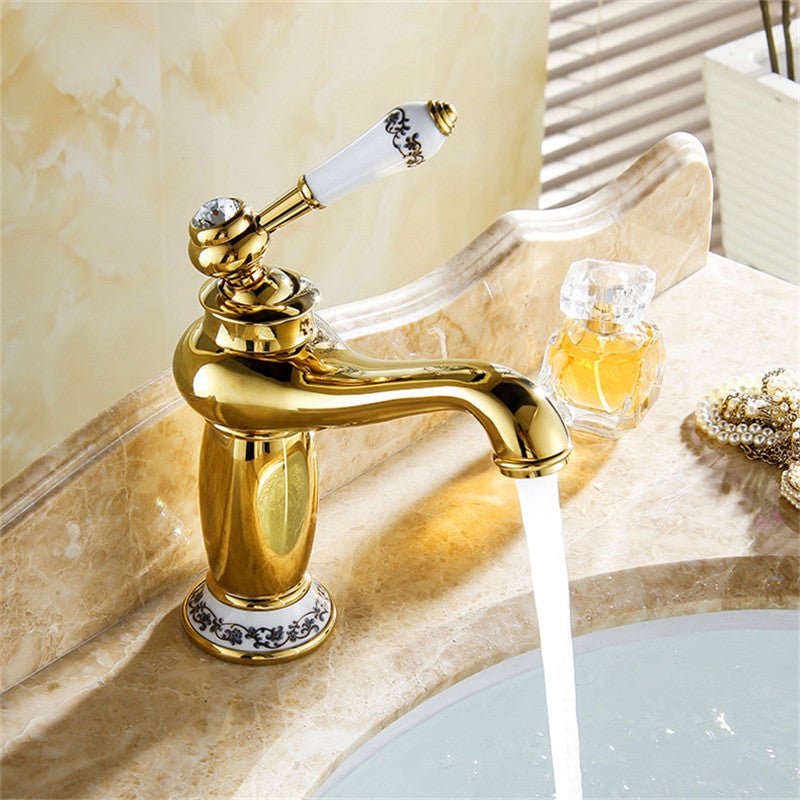 InArt Single Hole Single-Handle Bathroom Faucet in Gold - InArt-Studio-USA
