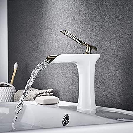 InArt Single Hole Single-Handle Bathroom Faucet in White Gold - InArt-Studio-USA