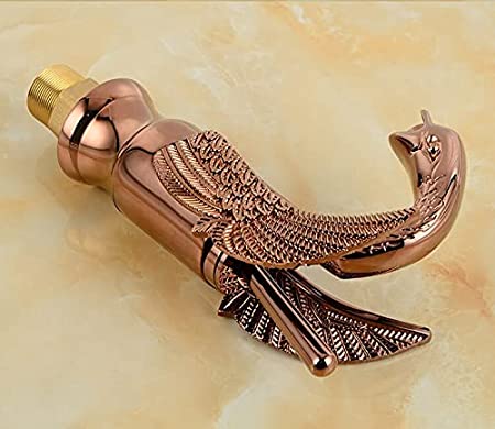 Robinet de salle de bain Swan à poignée unique InArt en or rose