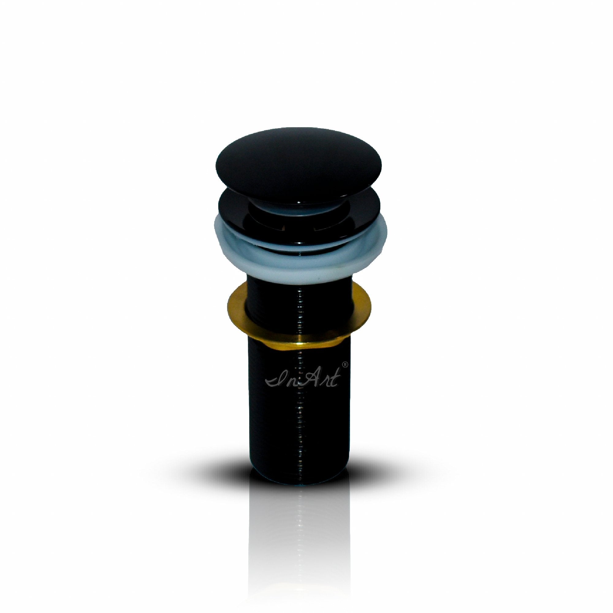 InArt Vessel Lavabo de salle de bain Pop-Up Drain en couleur noir brillant 32 mm 5", dessus en laiton